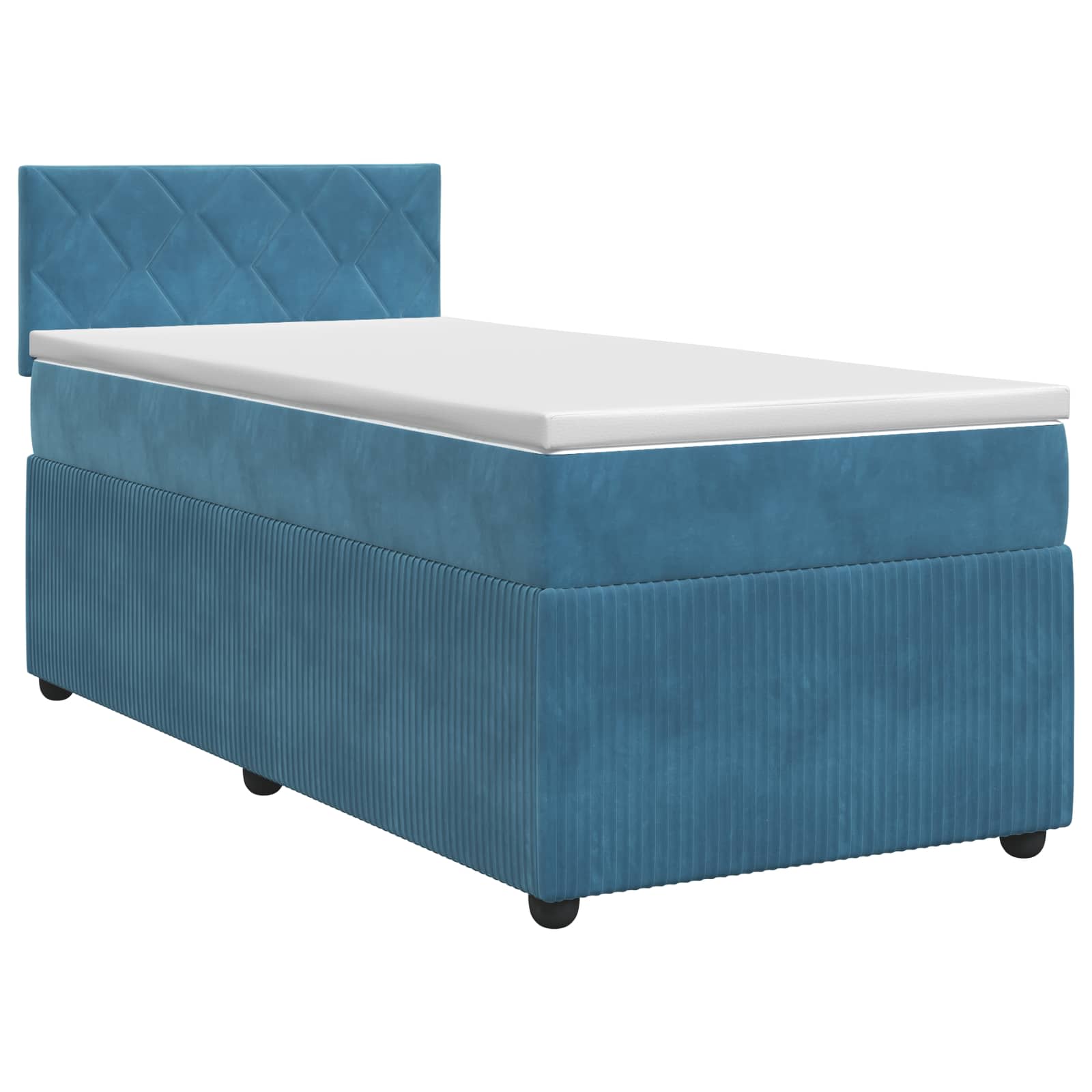 Lit boxspring avec matelas Bleu foncé 90 x 200 cm Velours - XIOS
