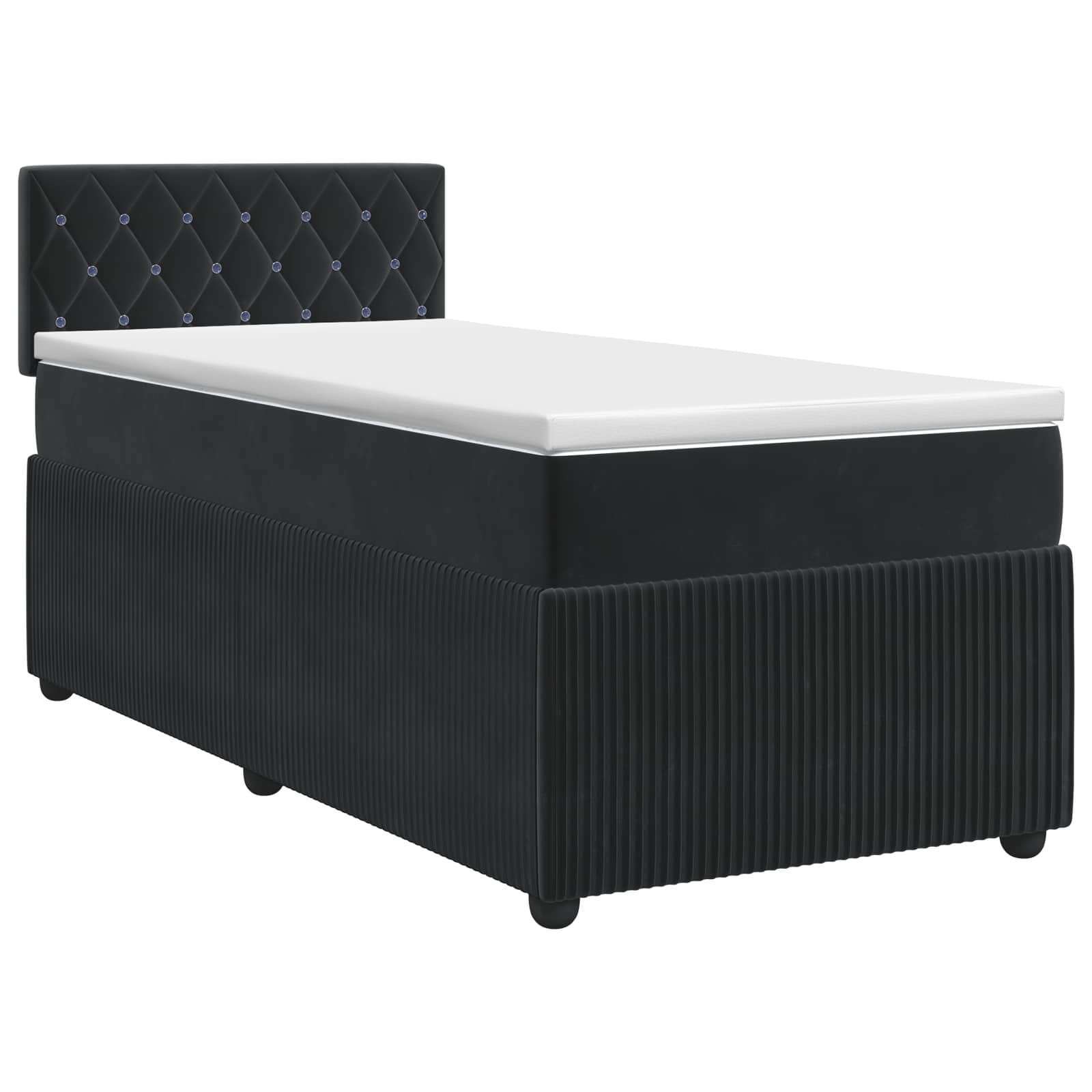 Lit boxspring avec matelas Noir 100 x 200 cm Velours