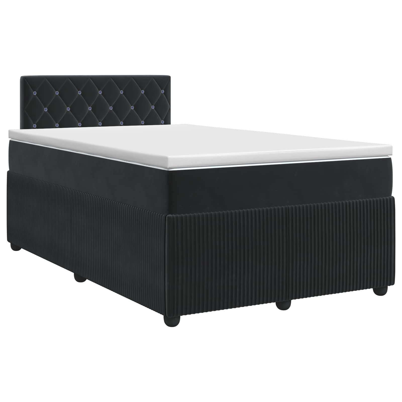 Lit boxspring avec matelas Noir 120 x 190 cm Velours