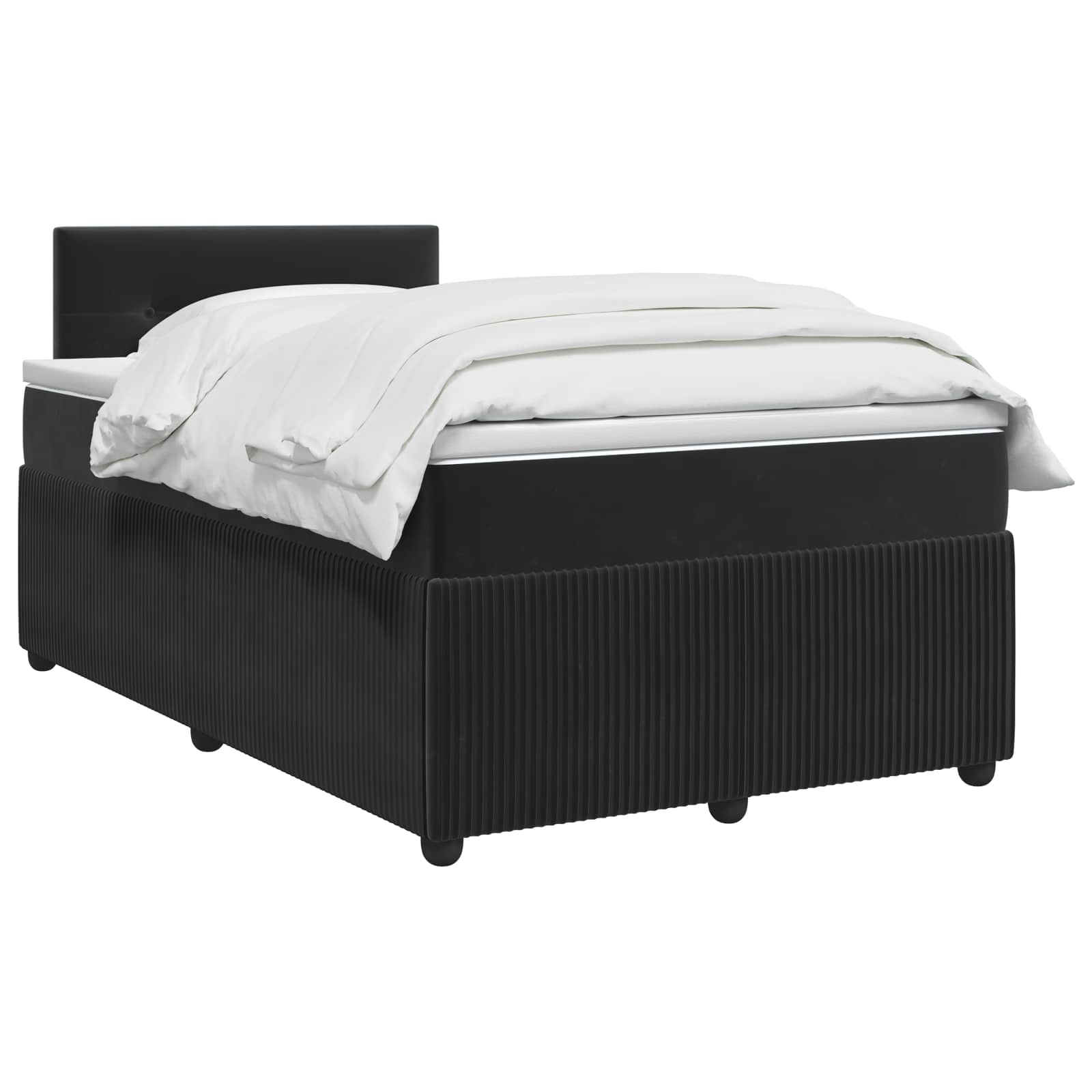 Lit boxspring avec matelas Noir 120 x 190 cm Velours