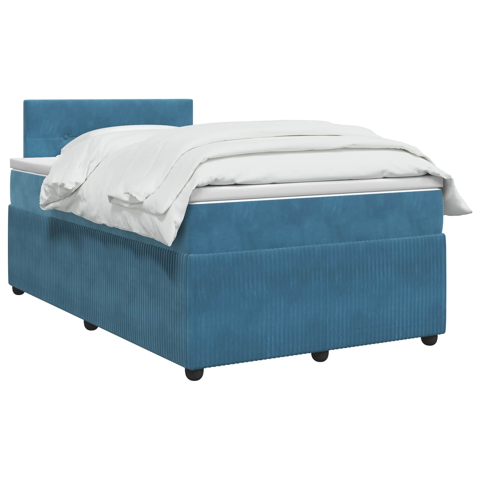 Lit boxspring avec matelas Bleu 120 x 190 cm Velours