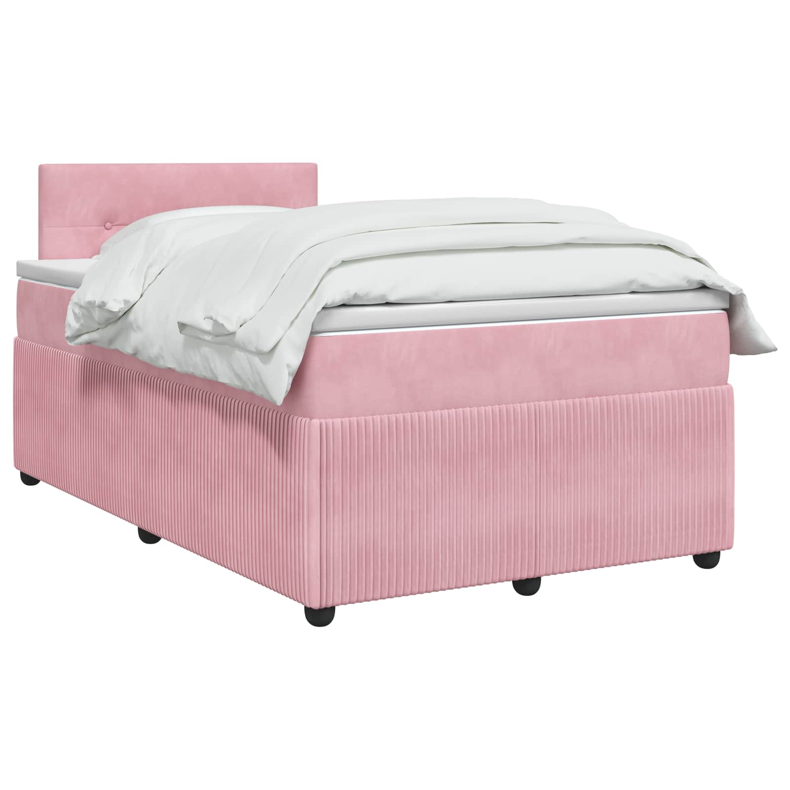Lit boxspring avec matelas Rose 120 x 190 cm Velours