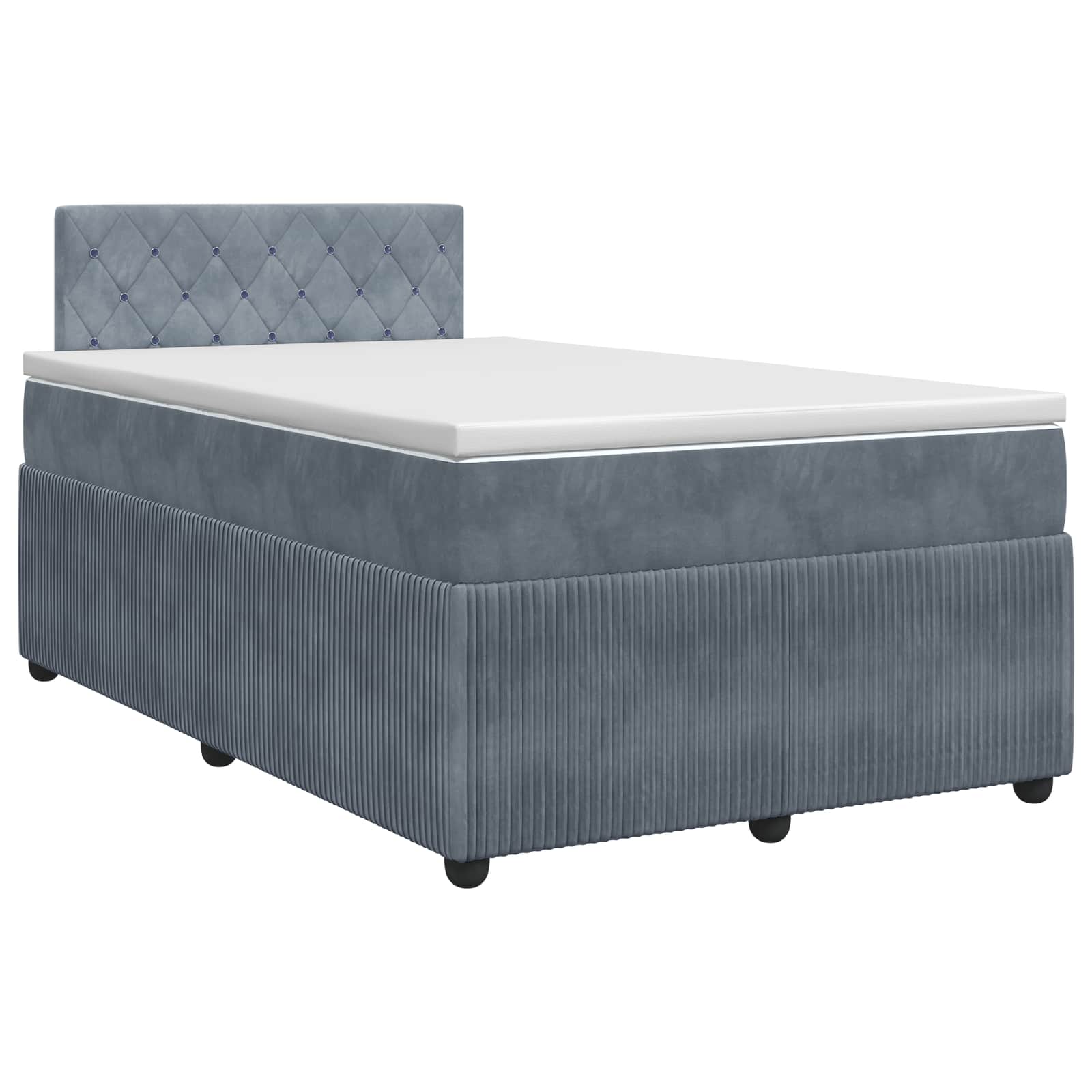 Lit boxspring avec matelas Gris foncé 120 x 200 cm Velours - XIOS