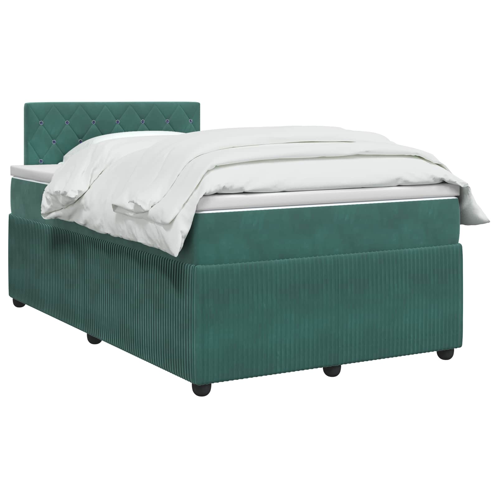 Lit boxspring avec matelas Vert foncé 120 x 200 cm Velours - XIOS