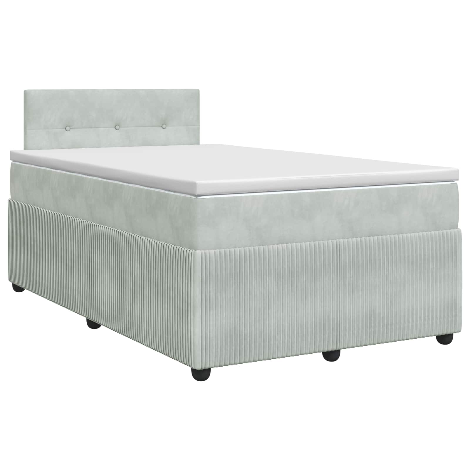 Lit boxspring avec matelas Gris clair 120 x 200 cm Velours - XIOS