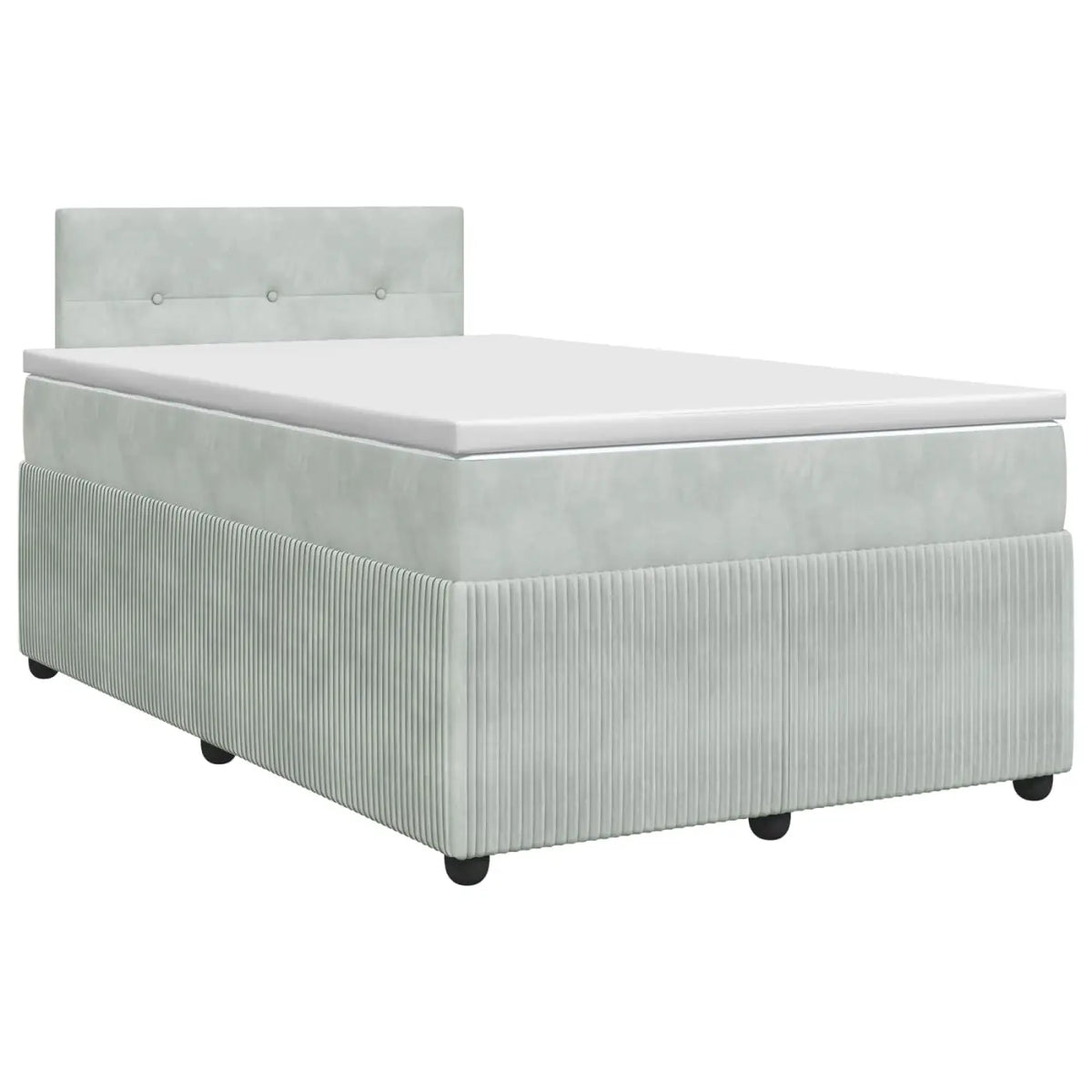 Lit boxspring avec matelas Gris clair 120 x 200 cm Velours - XIOS
