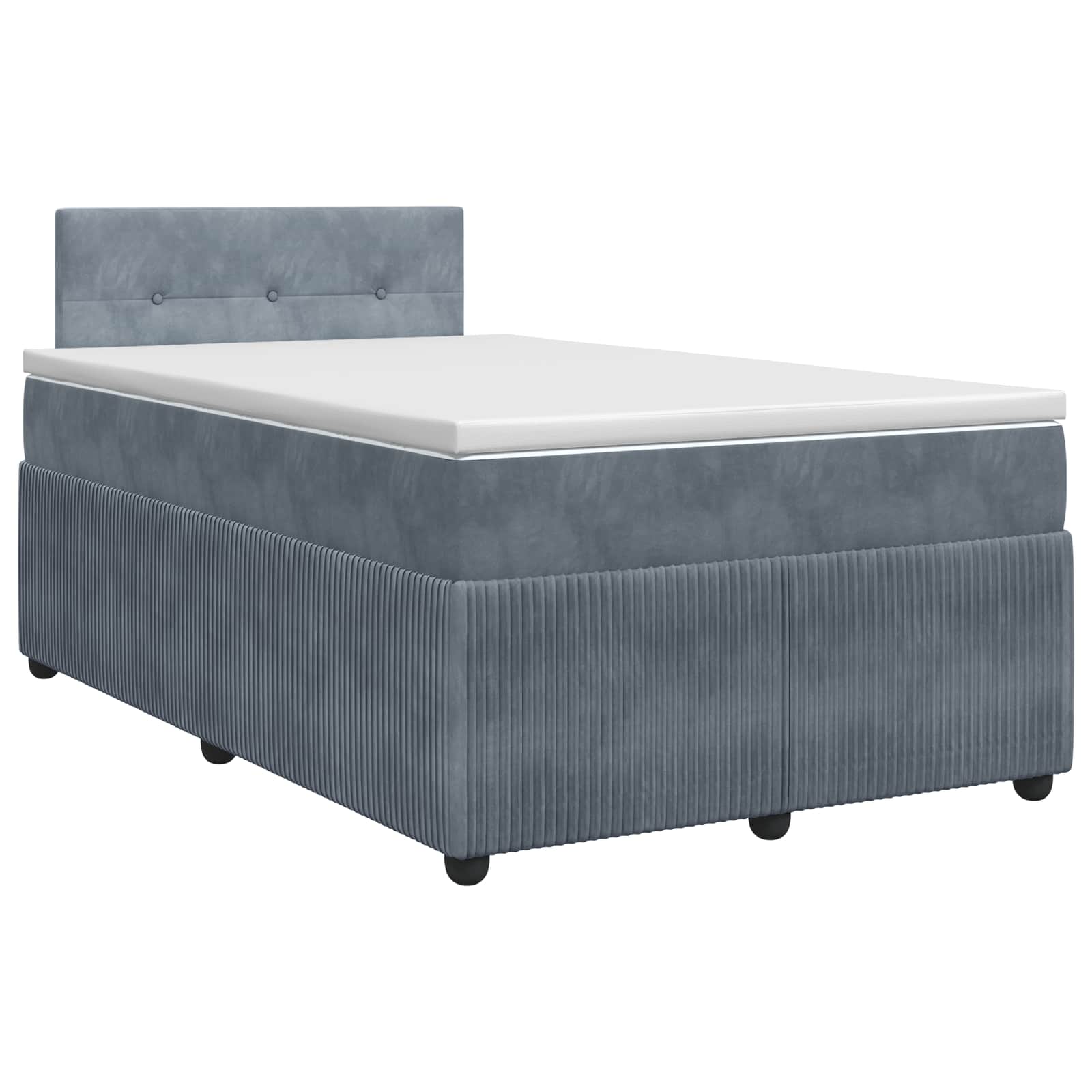 Lit boxspring avec matelas Gris foncé 120 x 200 cm Velours - XIOS