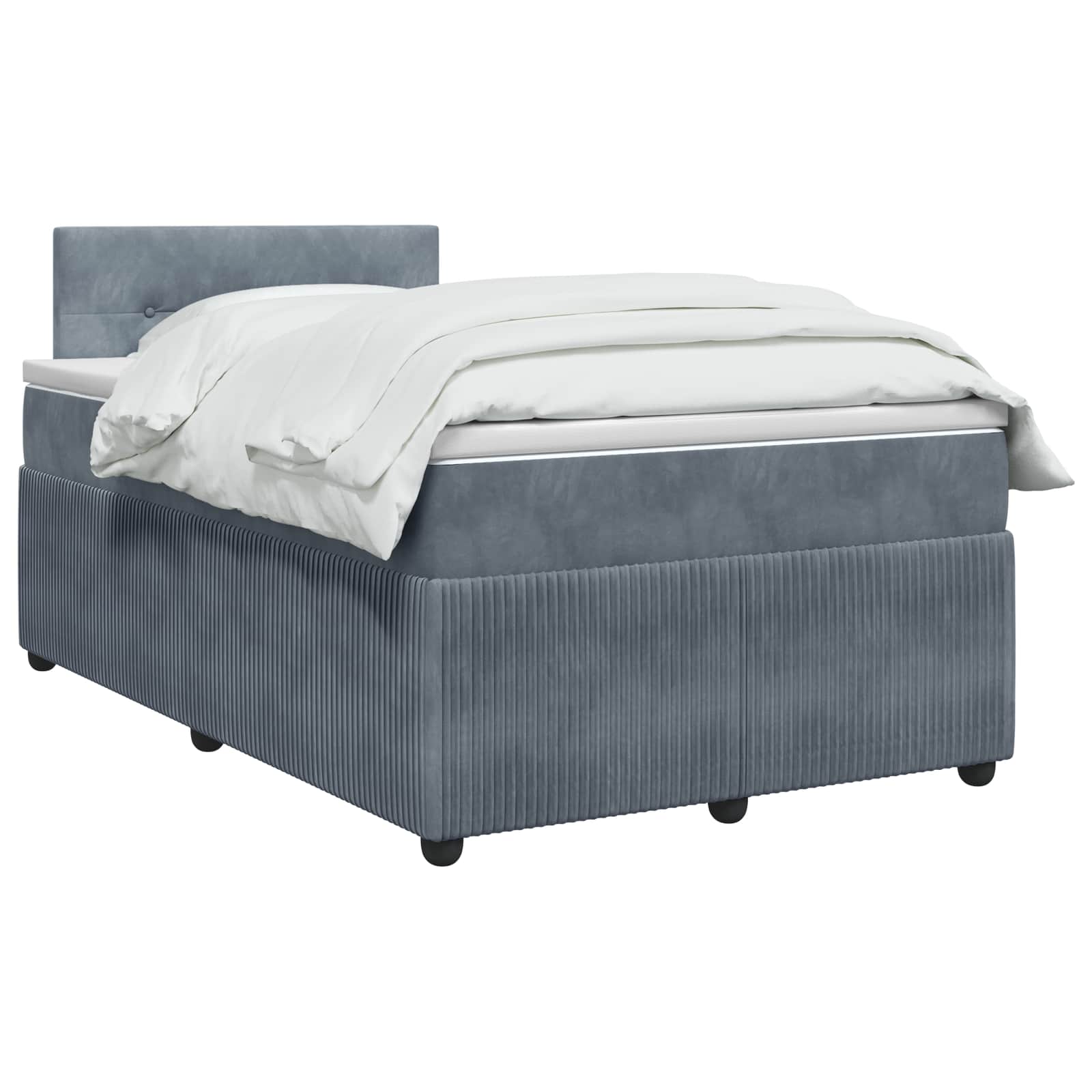 Lit boxspring avec matelas Gris foncé 120 x 200 cm Velours - XIOS