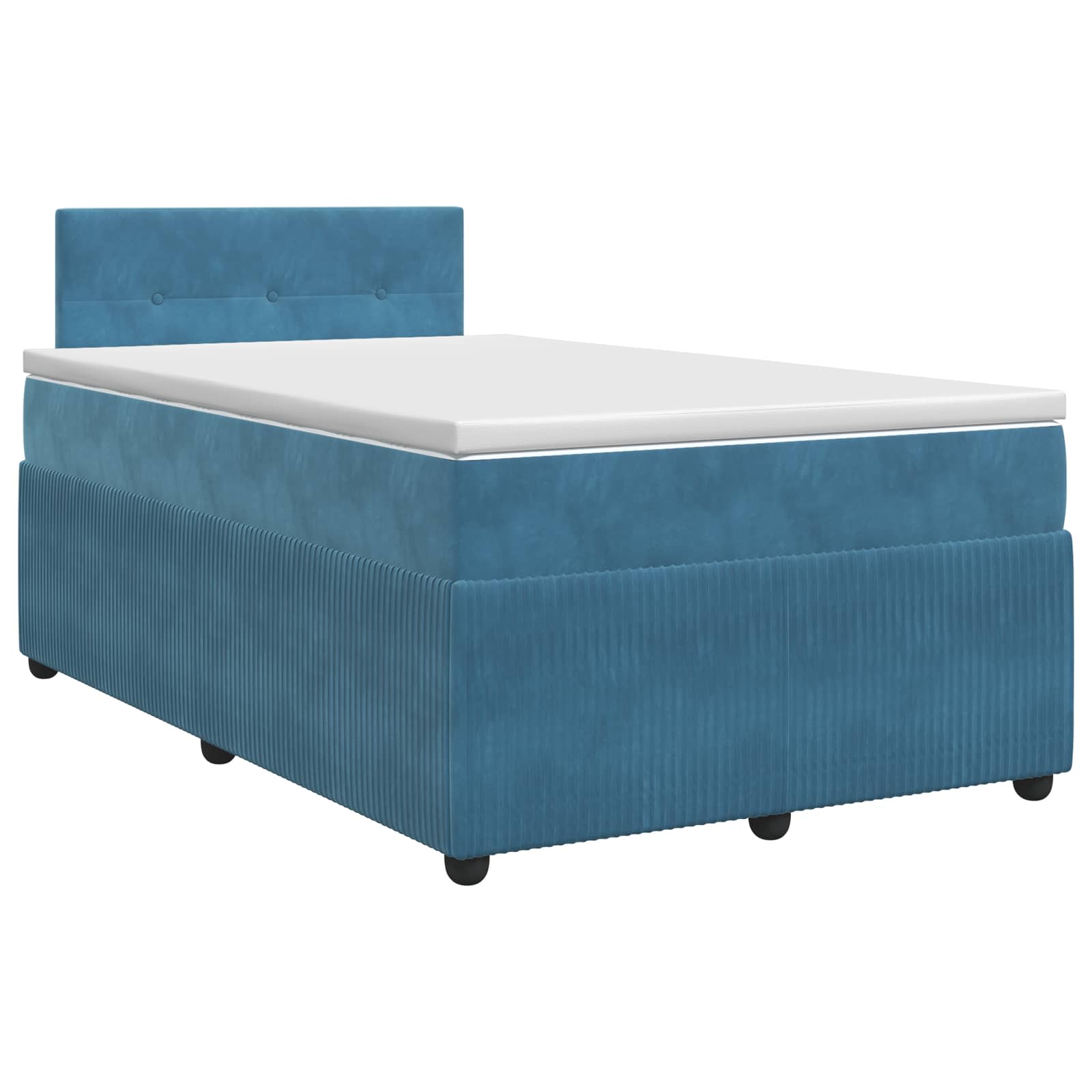 Lit boxspring avec matelas Bleu foncé 120 x 200 cm Velours
