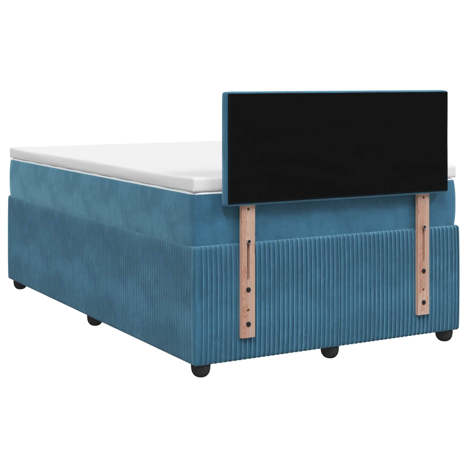 Lit boxspring avec matelas Bleu foncé 120 x 200 cm Velours