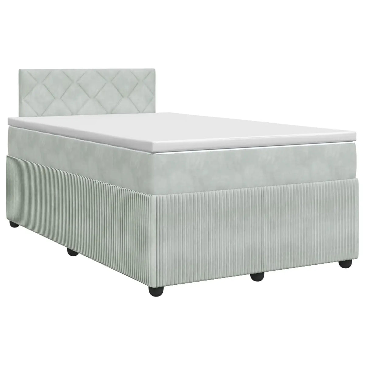Lit boxspring avec matelas Gris clair 120 x 200 cm Velours - XIOS