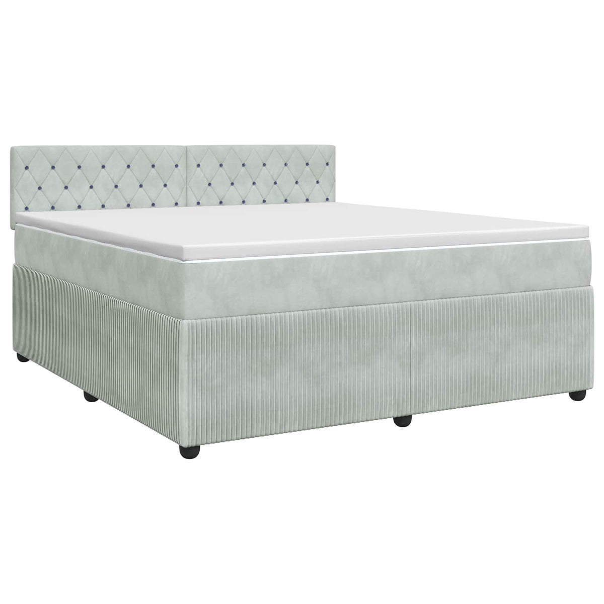 Lit boxspring avec matelas Gris clair 140 x 190 cm Velours - XIOS