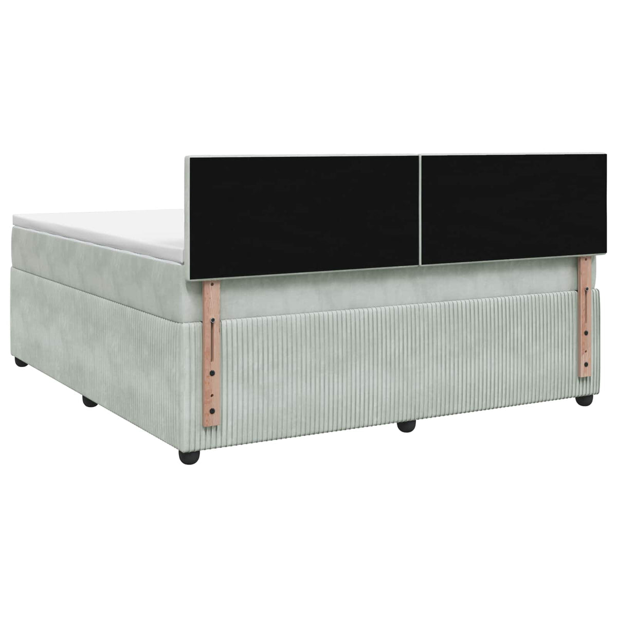 Lit boxspring avec matelas Gris clair 140 x 190 cm Velours - XIOS