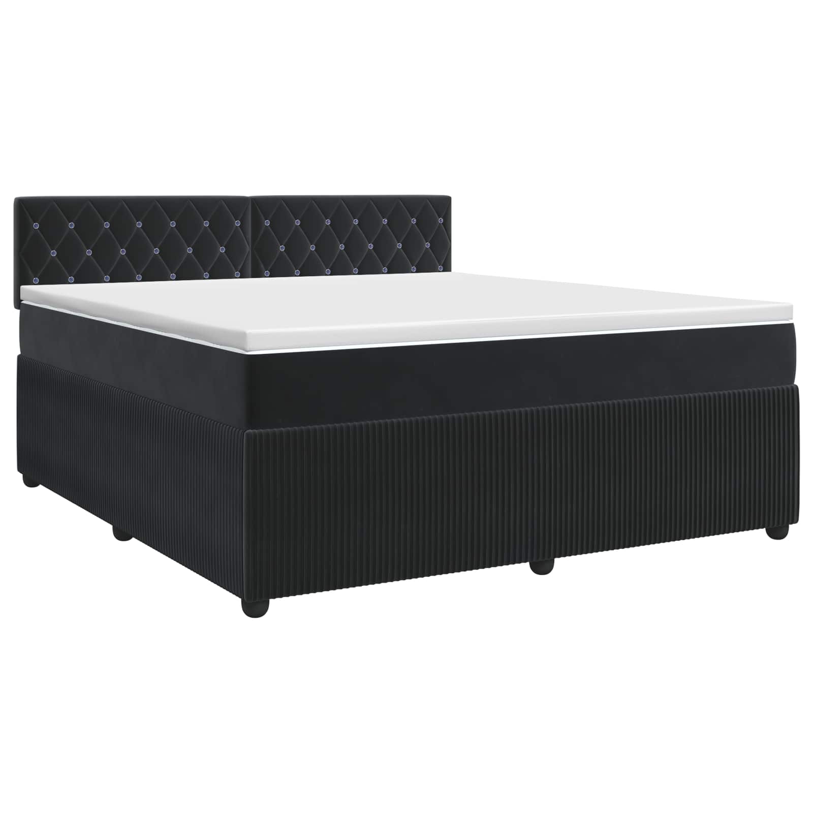 Lit boxspring avec matelas Noir 140 x 190 cm Velours