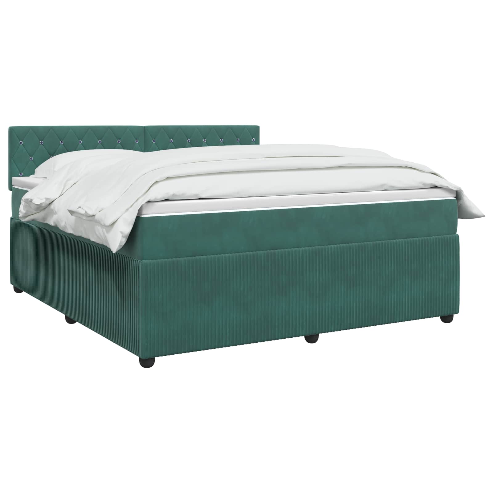 Lit boxspring avec matelas Vert foncé 140 x 190 cm Velours