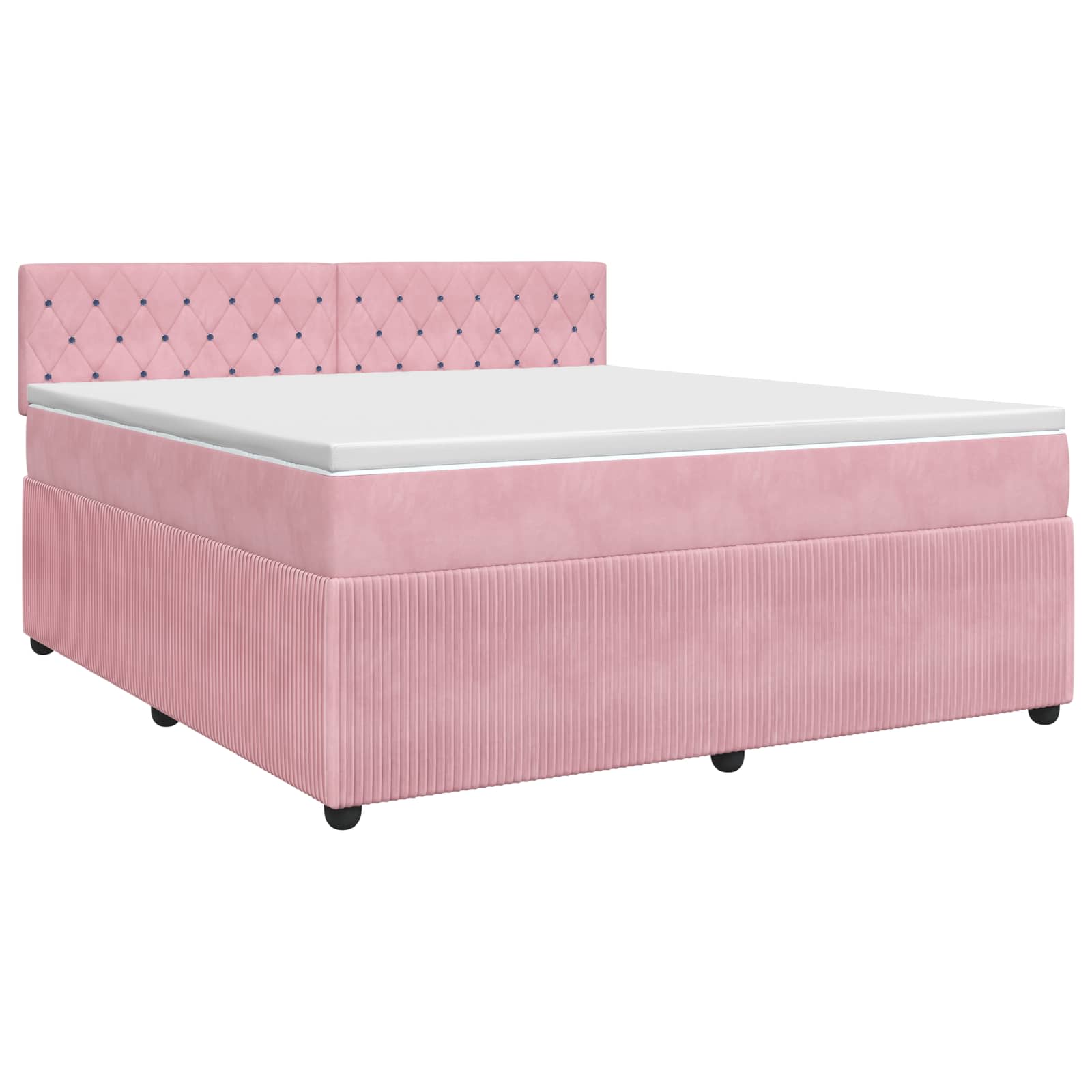 Lit boxspring avec matelas Rose 140 x 190 cm Velours