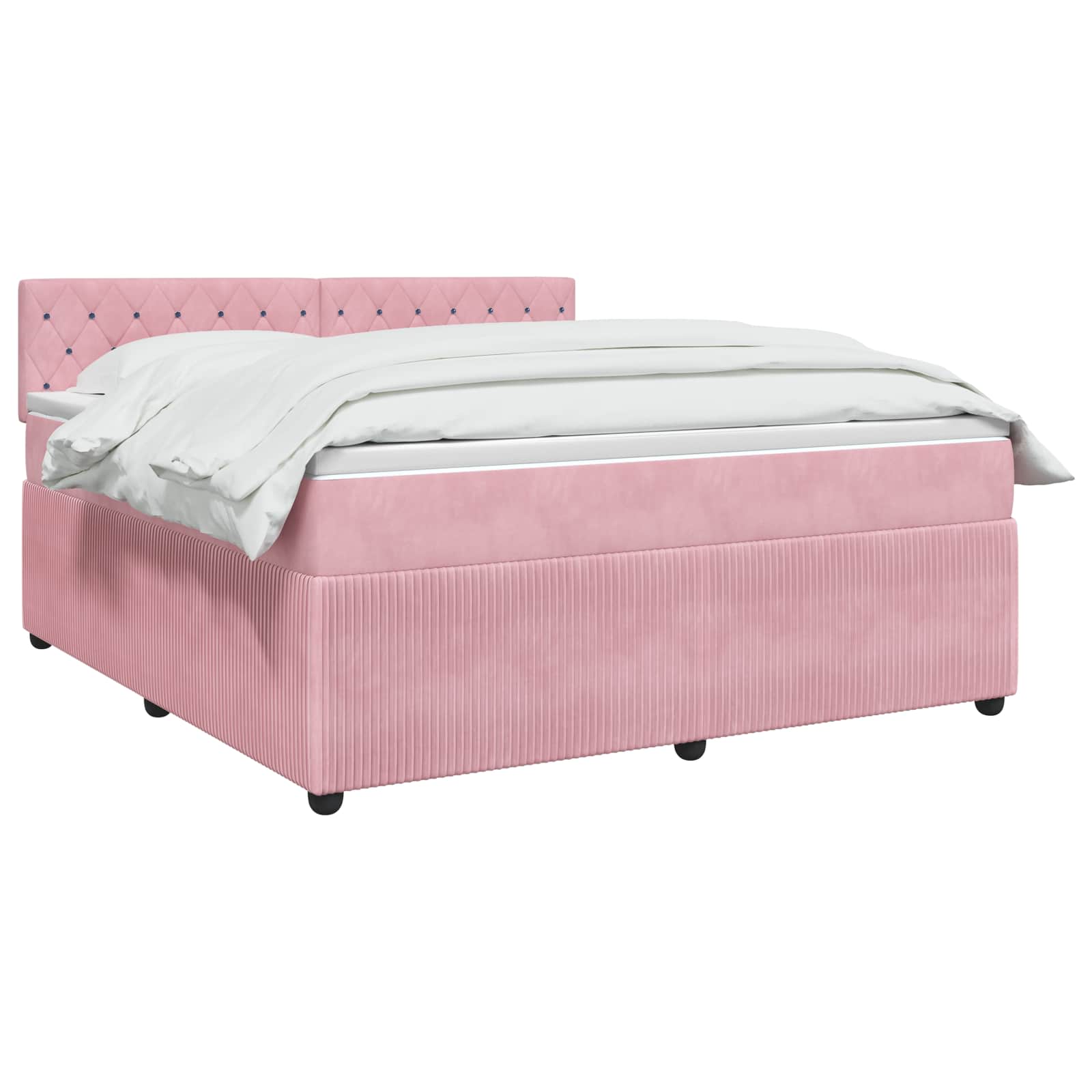 Lit boxspring avec matelas Rose 140 x 190 cm Velours