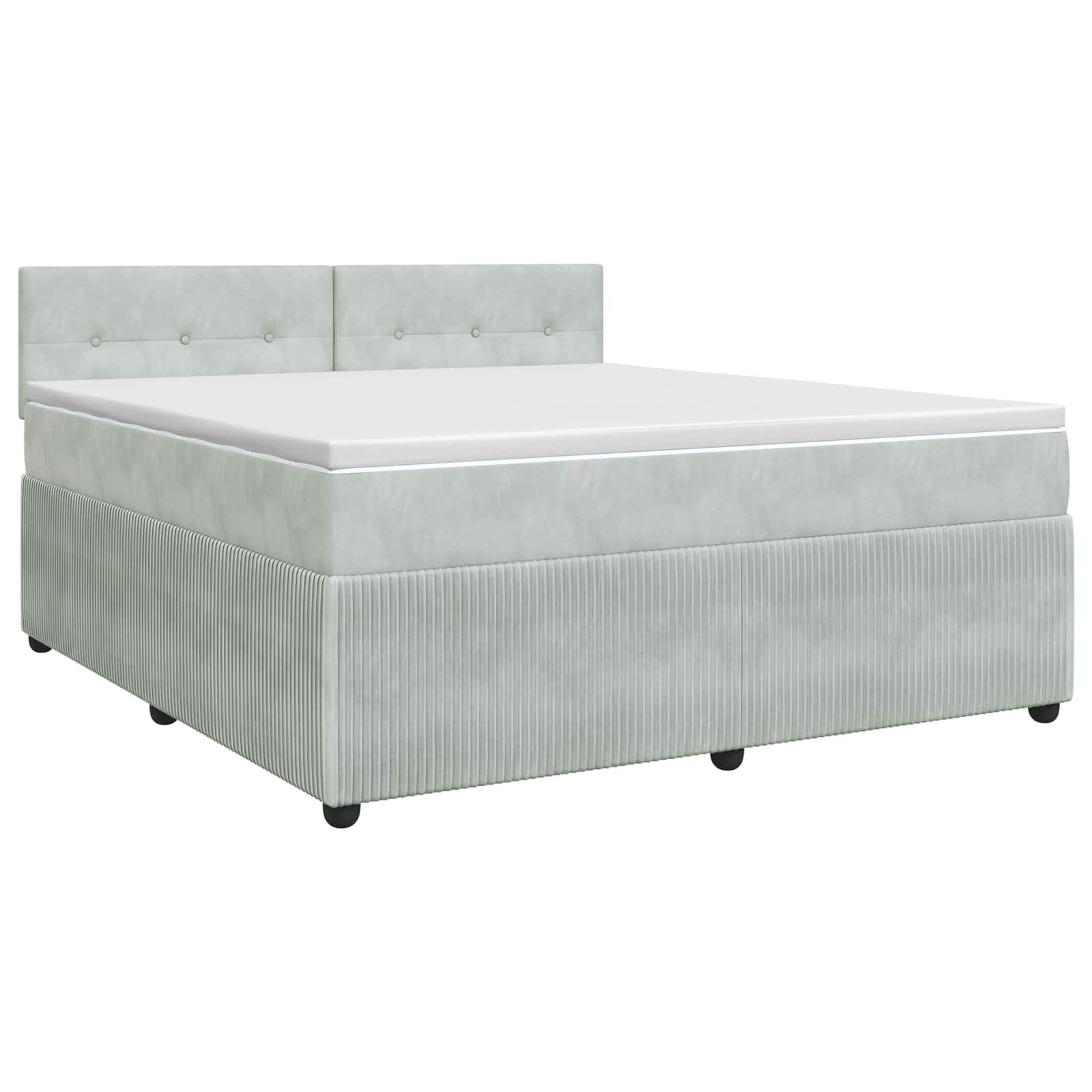 Lit boxspring avec matelas Gris clair 140 x 190 cm Velours