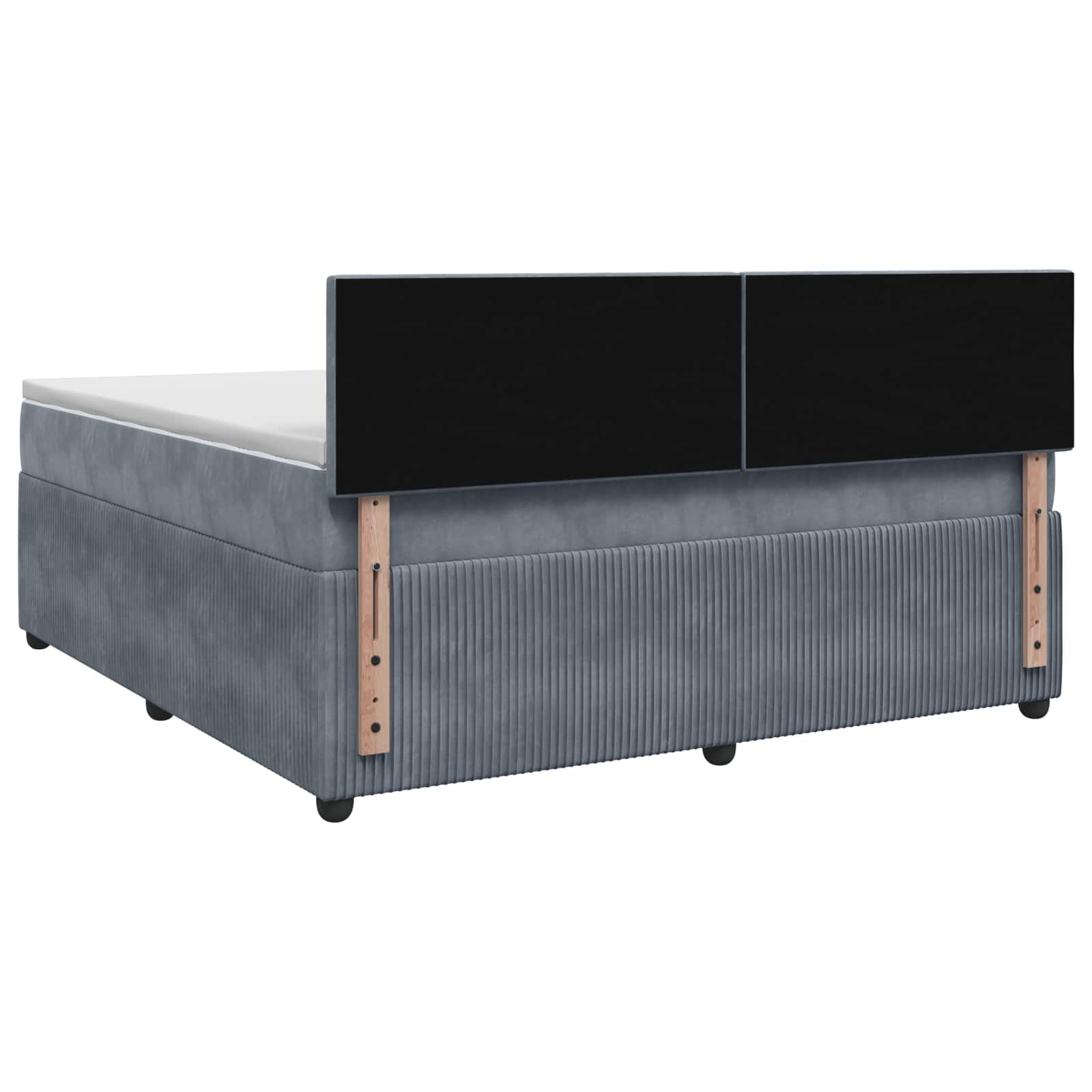 Lit boxspring avec matelas Gris foncé 140 x 190 cm Velours