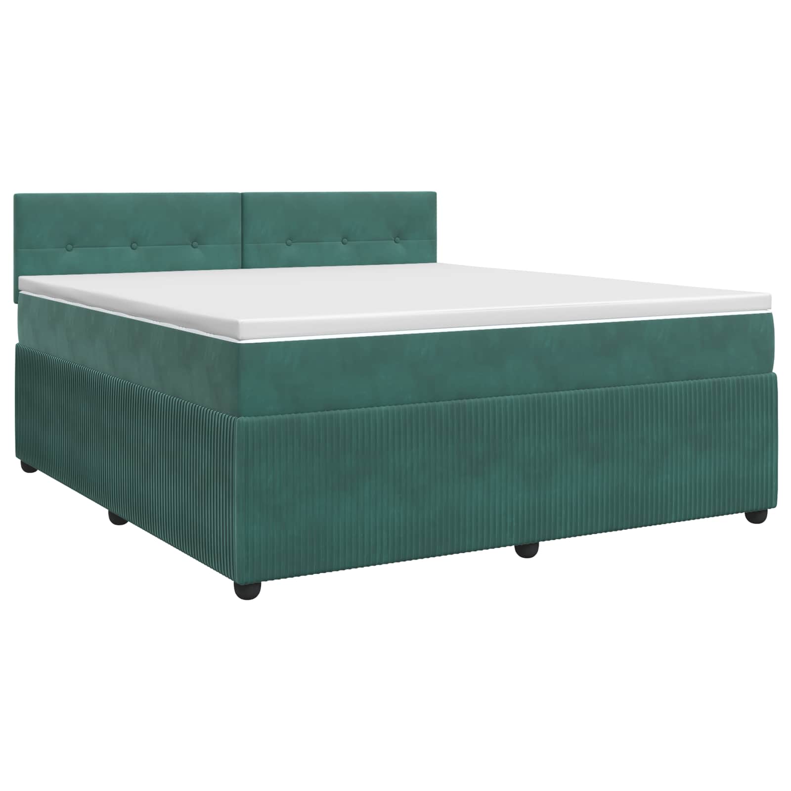Lit boxspring avec matelas Vert foncé 140 x 190 cm Velours