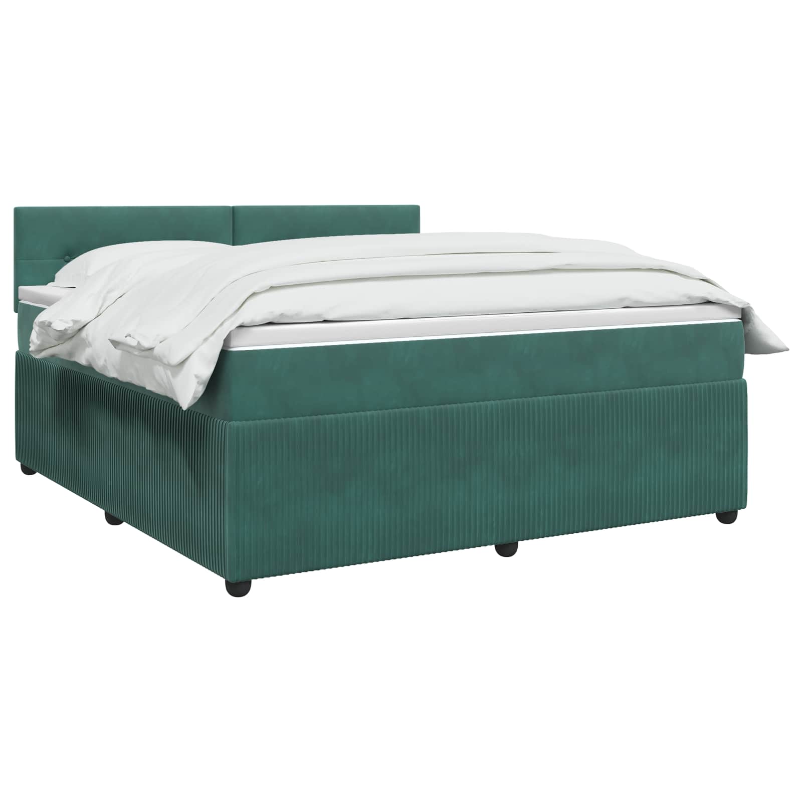 Lit boxspring avec matelas Vert foncé 140 x 190 cm Velours