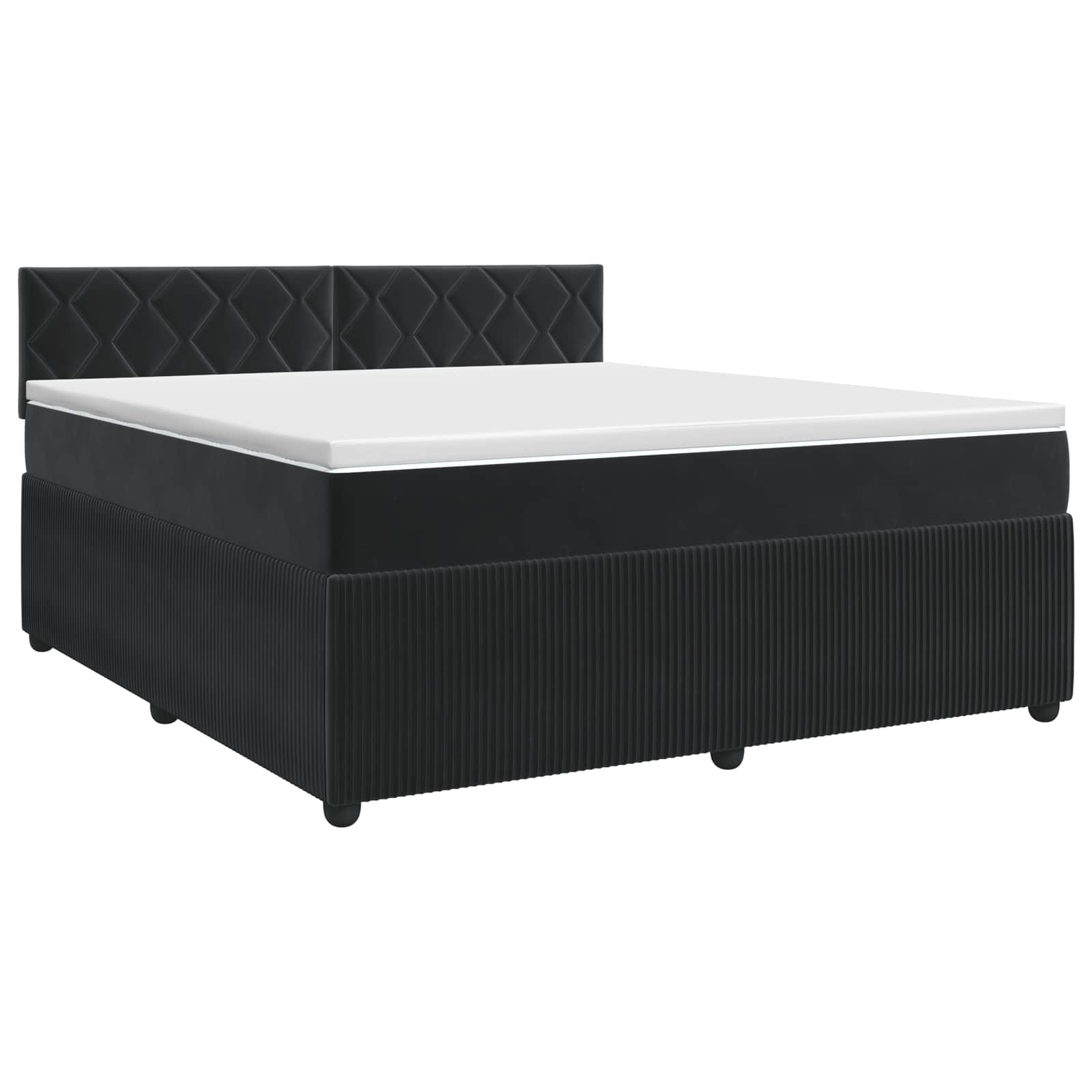 Lit boxspring avec matelas Noir 140 x 190 cm Velours