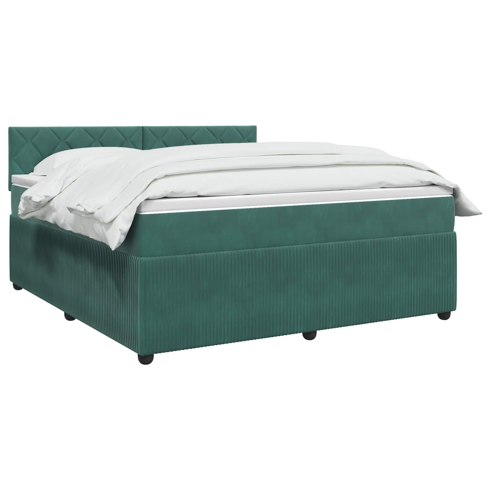 Lit boxspring avec matelas Vert foncé 140 x 190 cm Velours