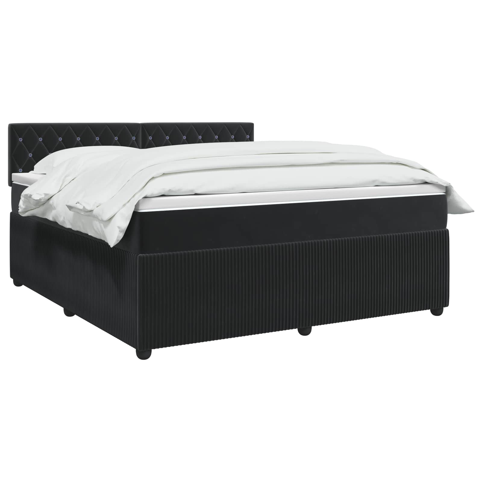 Lit boxspring avec matelas Noir 140 x 200 cm Velours
