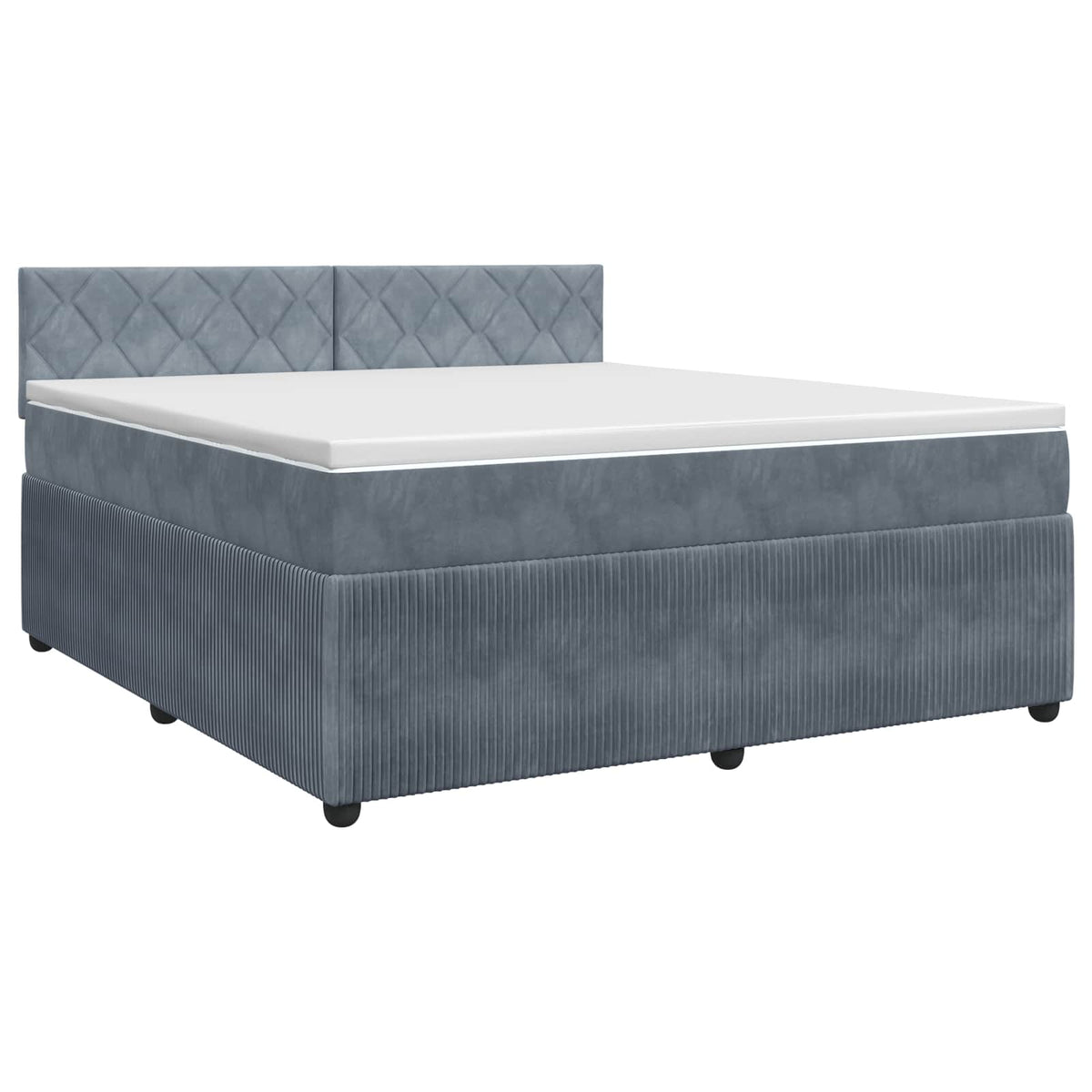 Lit boxspring avec matelas Gris foncé 140 x 200 cm Velours