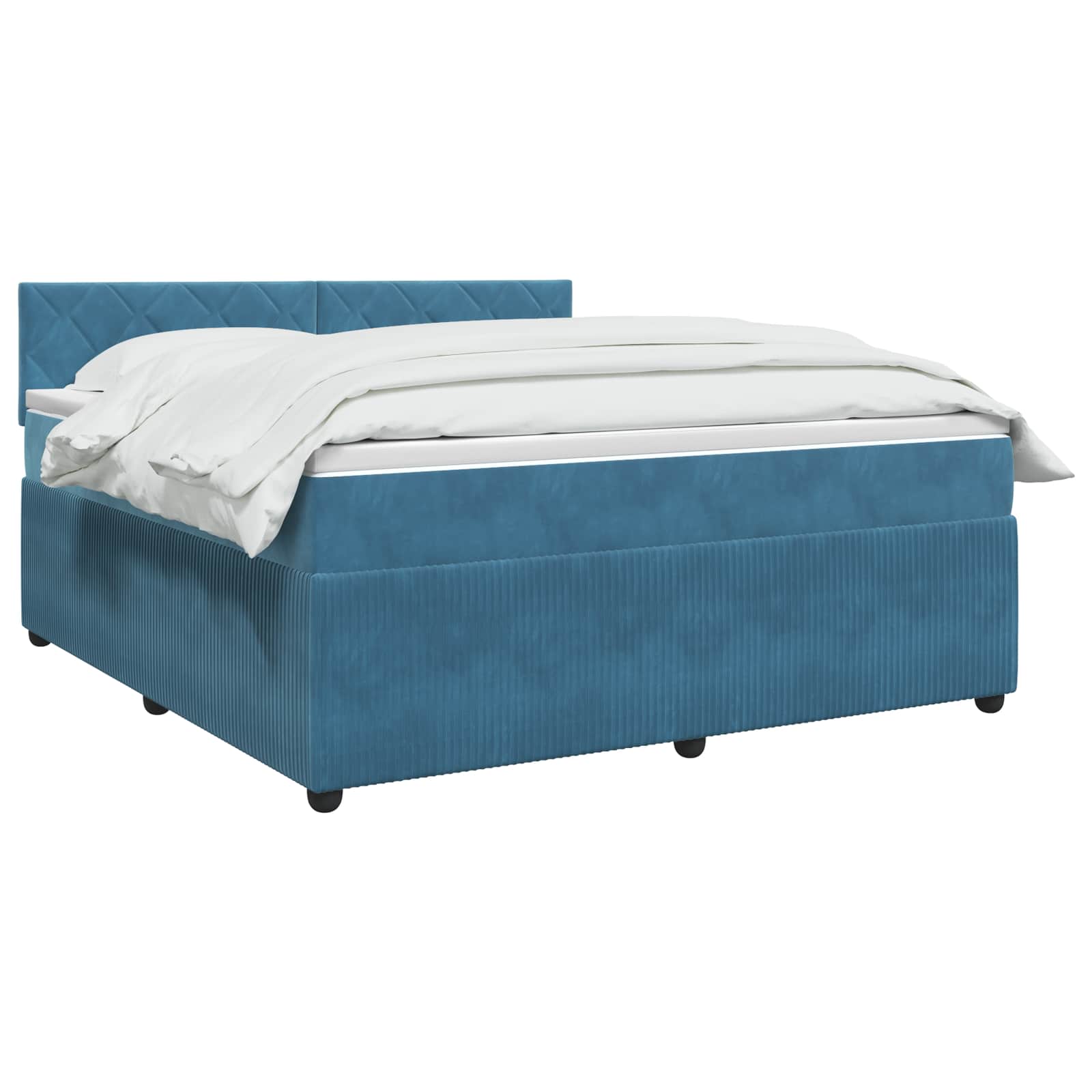 Lit boxspring avec matelas Bleu foncé 140 x 200 cm Velours