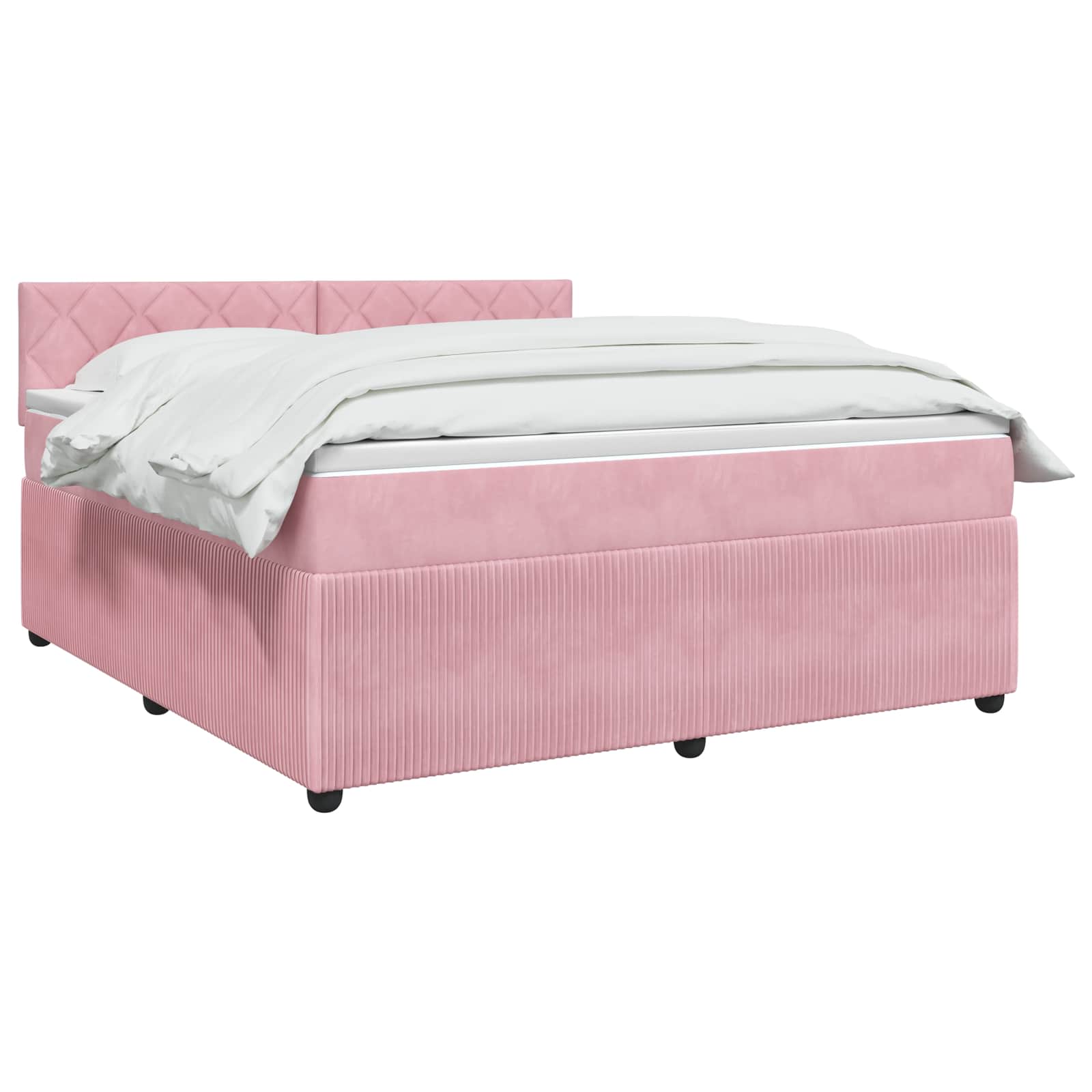 Lit boxspring avec matelas Rose 140 x 200 cm Velours - XIOS