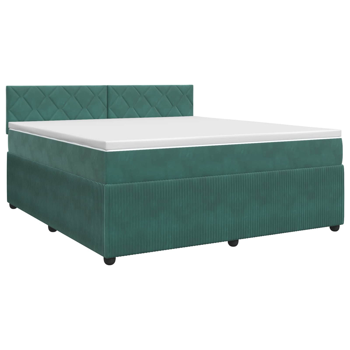 Lit boxspring avec matelas Vert foncé 180 x 200 cm Velours