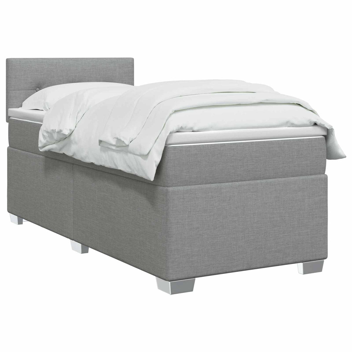 Lit de box spring avec matelas et LED Gris clair 80 x 200 cm