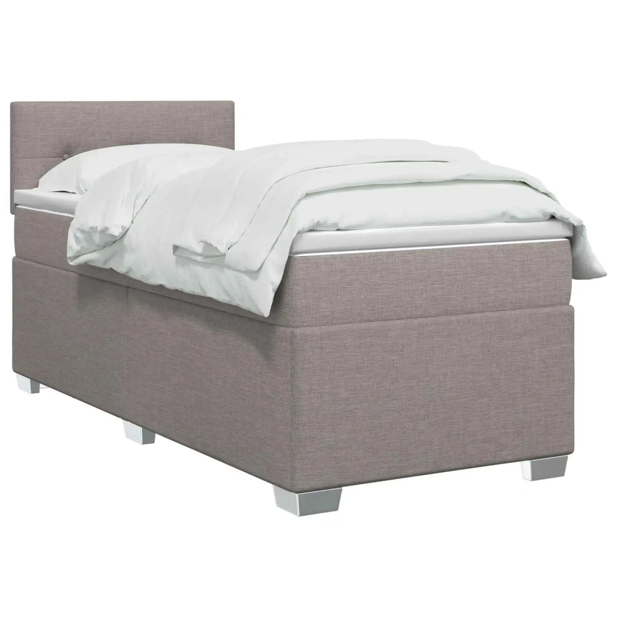 Lit de box spring avec matelas et LED Taupe 80 x 200 cm Tissu - XIOS