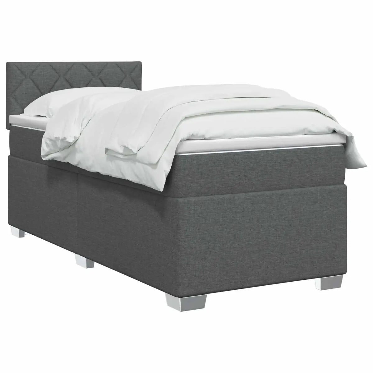Lit de box spring avec matelas et LED Gris foncé 80 x 200 cm - XIOS