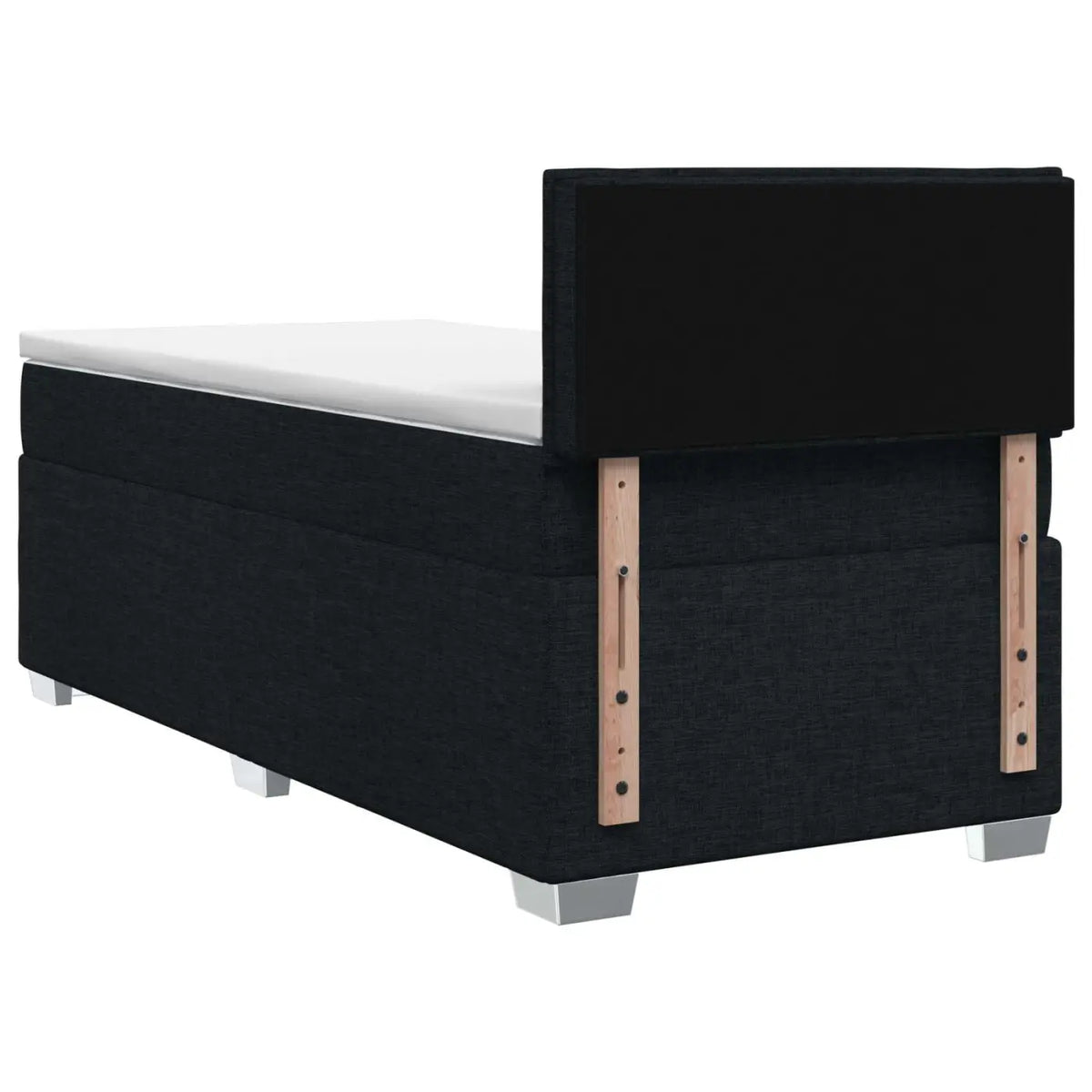 Lit de box spring avec matelas et LED Noir 90 x 190 cm Tissu - XIOS
