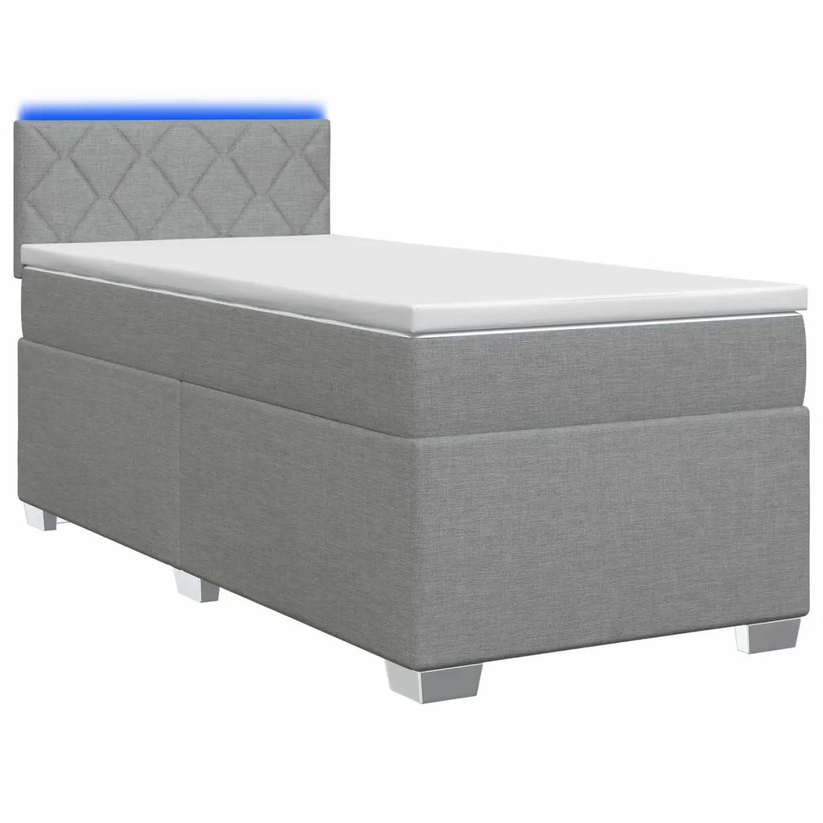 Lit de box spring avec matelas et LED Gris clair 90 x 200 cm - XIOS