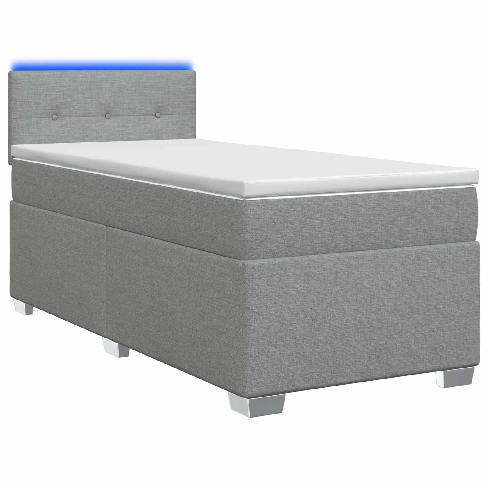 Lit de box spring avec matelas et LED Gris clair 100 x 200 cm