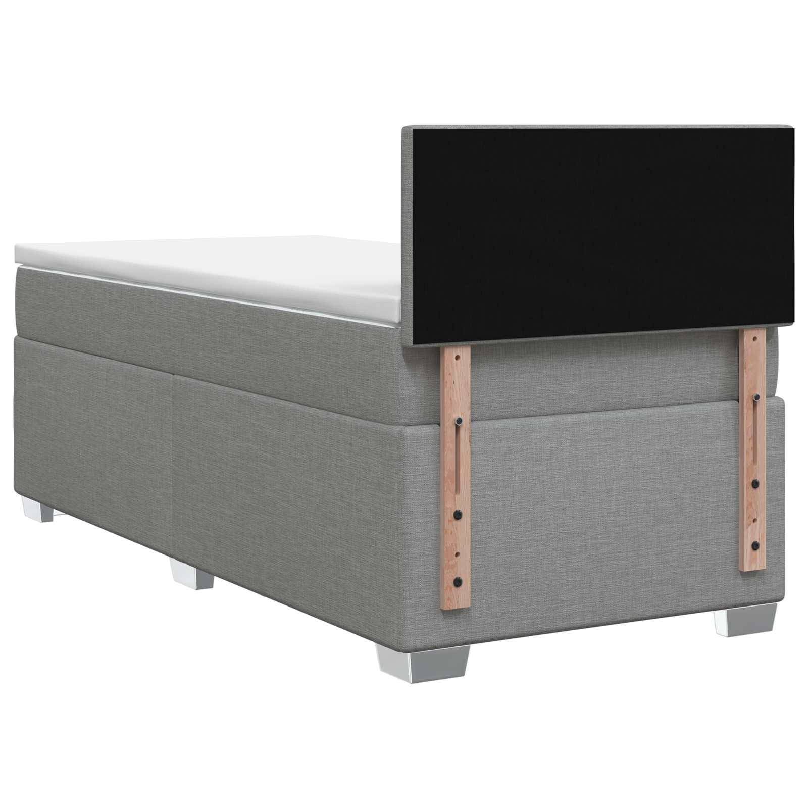 Lit de box spring avec matelas et LED Gris clair 100 x 200 cm