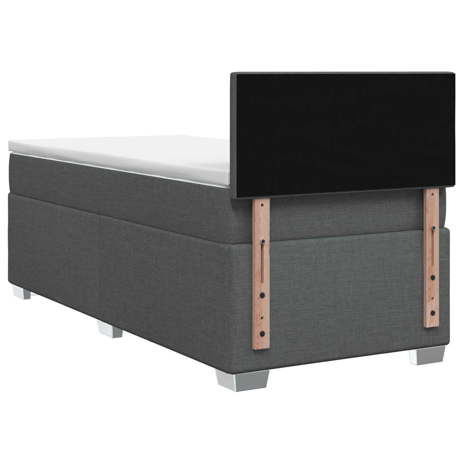 Lit de box spring avec matelas et LED Gris foncé 100 x 200 cm