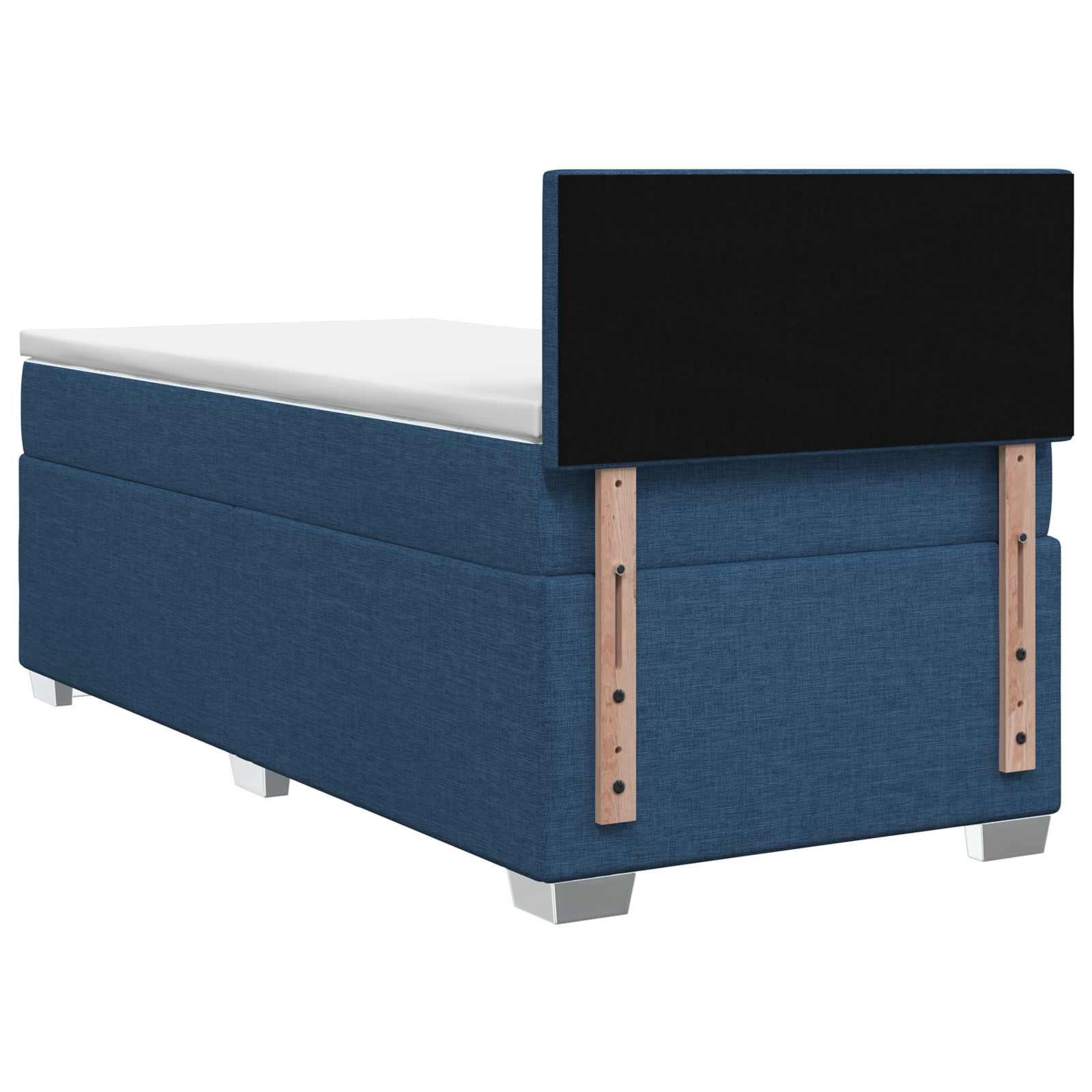 Lit de box spring avec matelas et LED Bleu 100 x 200 cm Tissu