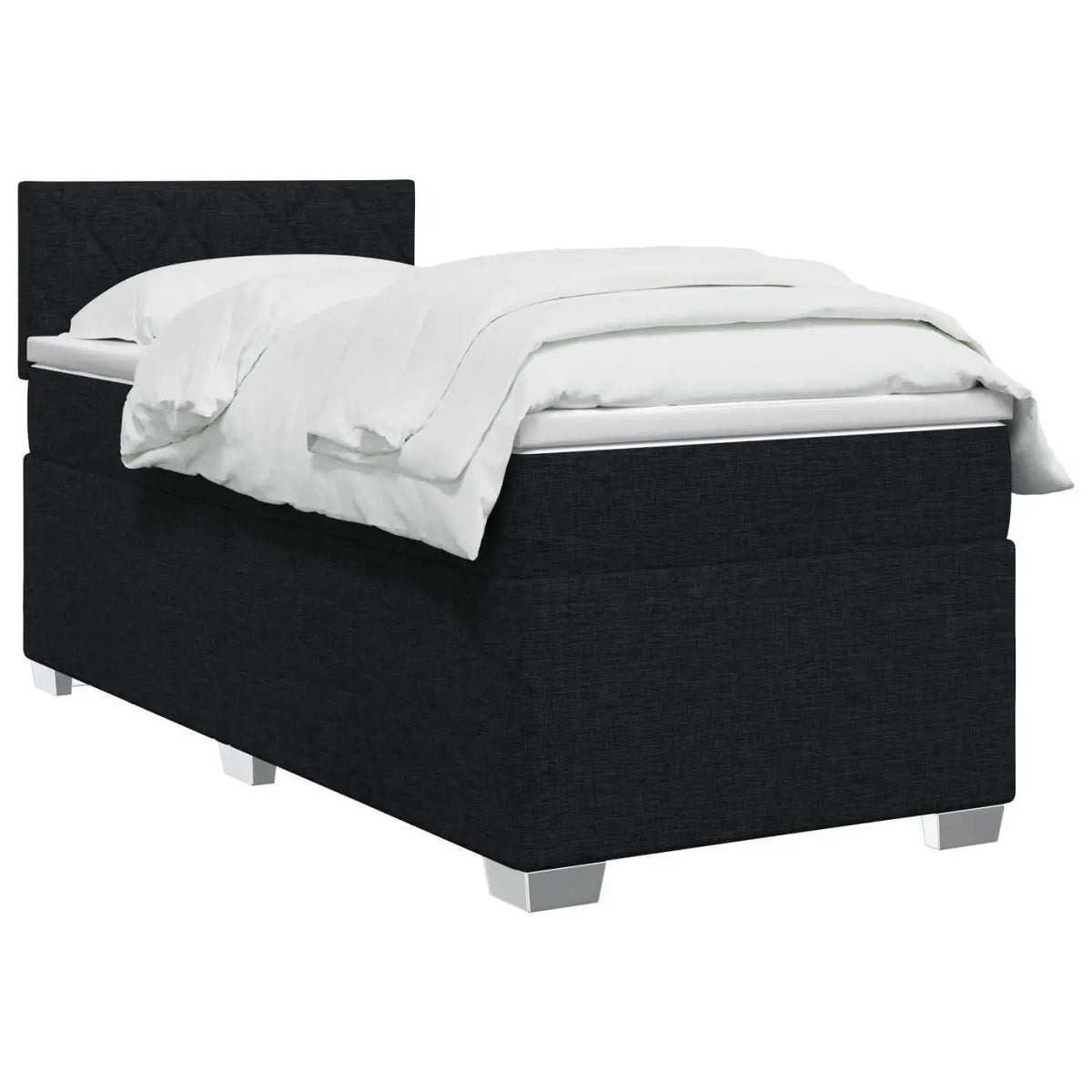 Lit de box spring avec matelas et LED Noir 100 x 200 cm Tissu - XIOS