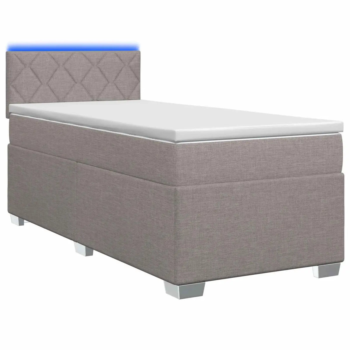 Lit de box spring avec matelas et LED Taupe 100 x 200 cm Tissu - XIOS