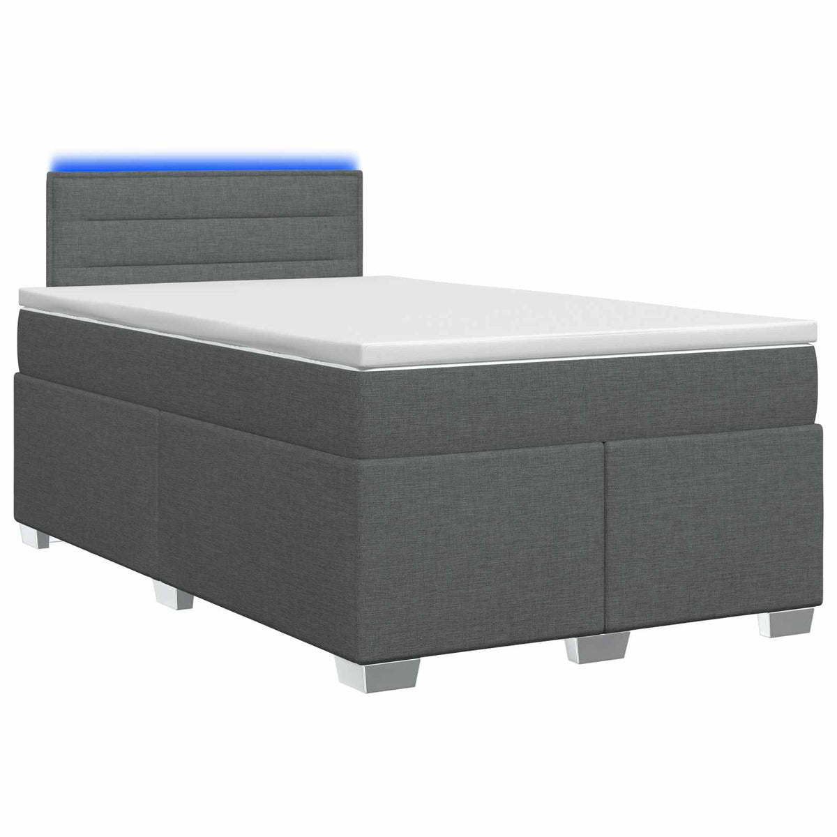 Lit de box spring avec matelas et LED Gris foncé 120 x 190 cm