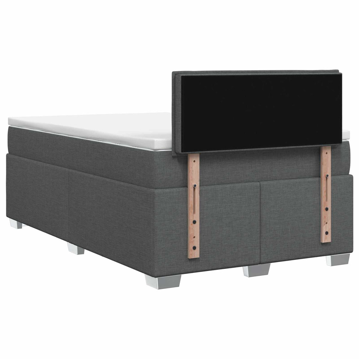 Lit de box spring avec matelas et LED Gris foncé 120 x 190 cm