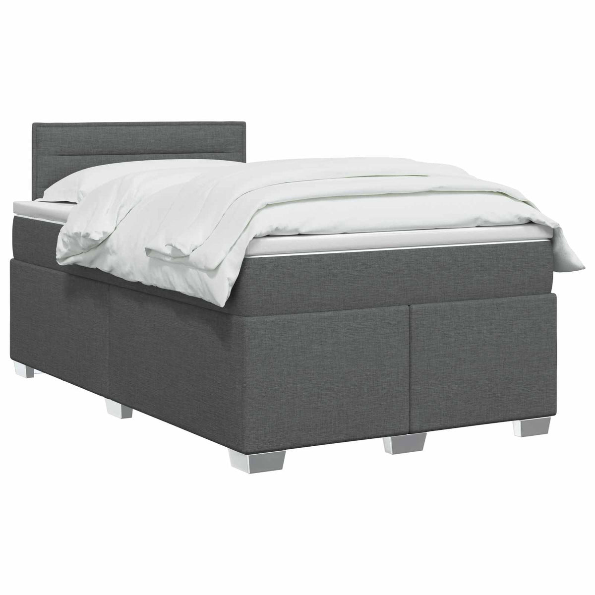Lit de box spring avec matelas et LED Gris foncé 120 x 190 cm