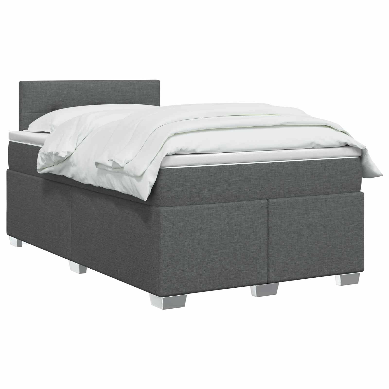 Lit de box spring avec matelas et LED Gris foncé 120 x 190 cm