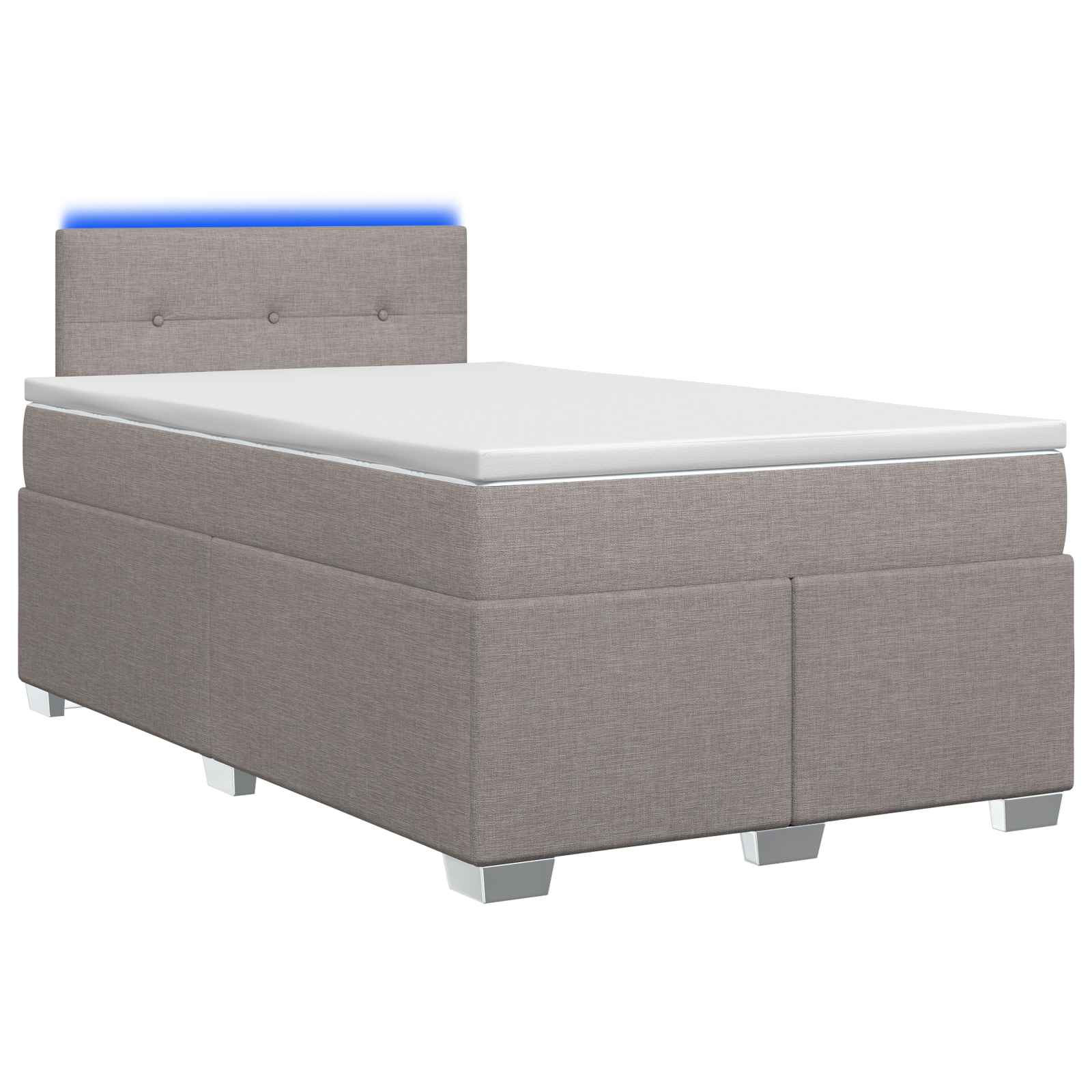 Lit de box spring avec matelas et LED Taupe 120 x 190 cm Tissu
