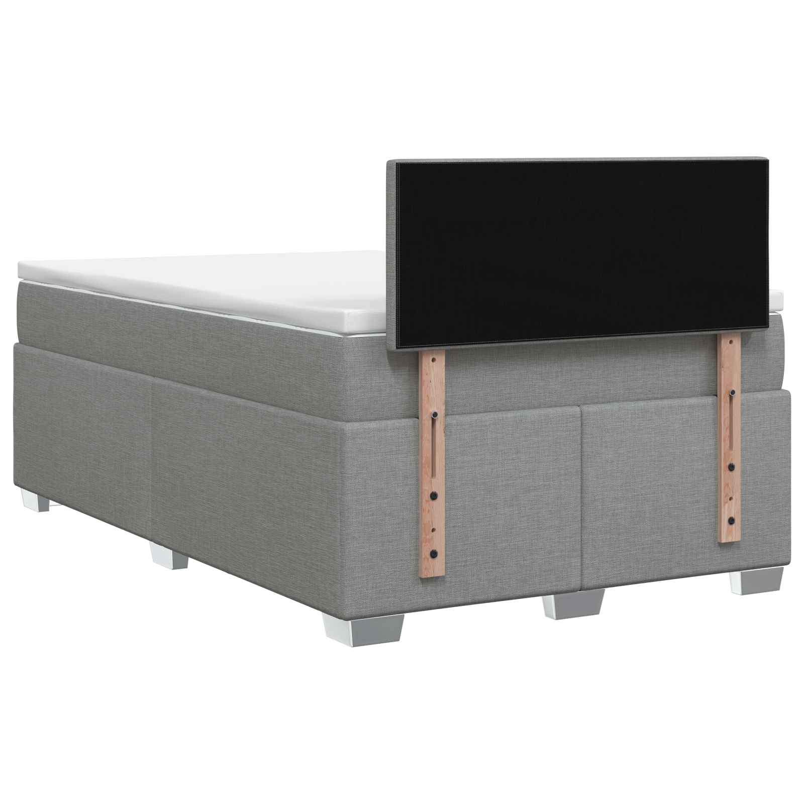 Lit de box spring avec matelas et LED Gris clair 120 x 200 cm