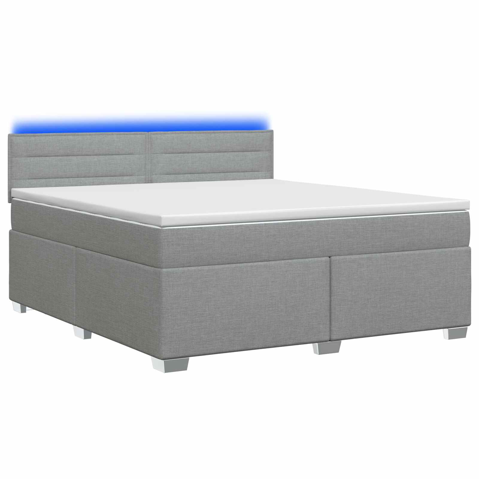 Lit de box spring avec matelas et LED Gris clair 140 x 190 cm